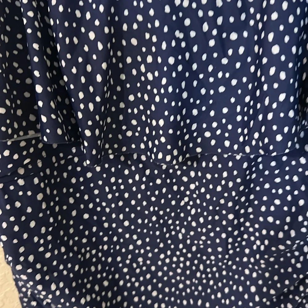 Kona sol dark blue polka dot swim suit k